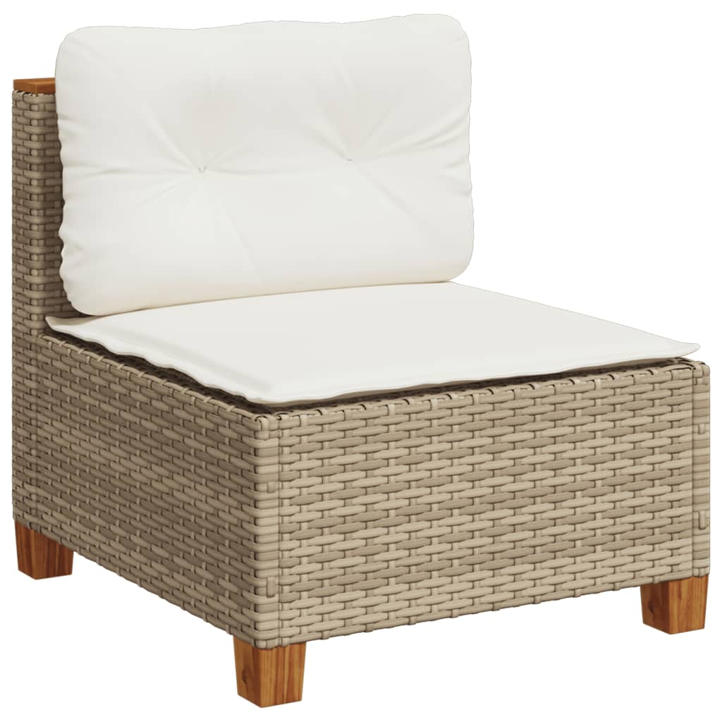 Canapé De Jardin Sans Accoudoirs Coussins Beige Résine Tressée Chêne Sonoma