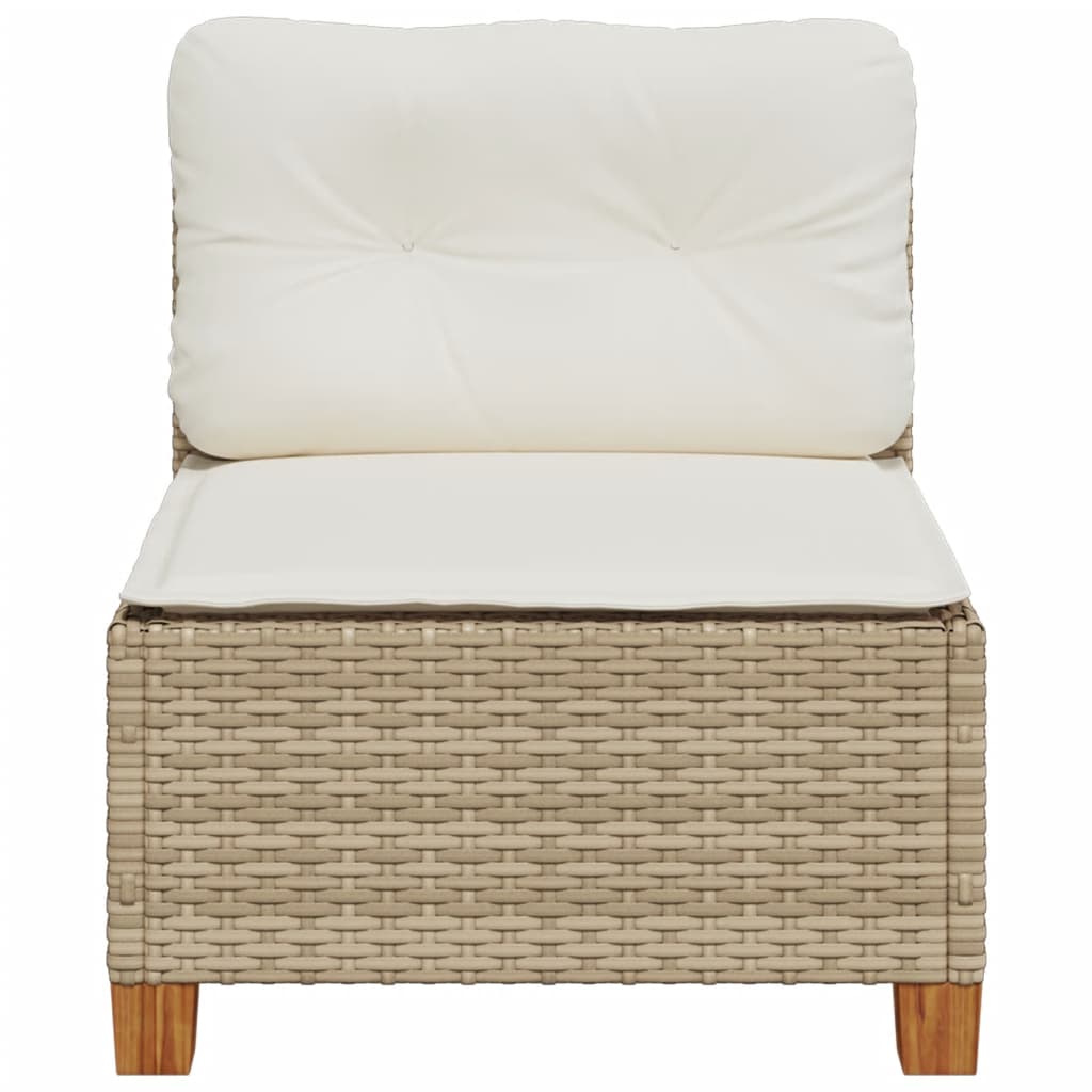 Canapé De Jardin Sans Accoudoirs Coussins Beige Résine Tressée Chêne Sonoma