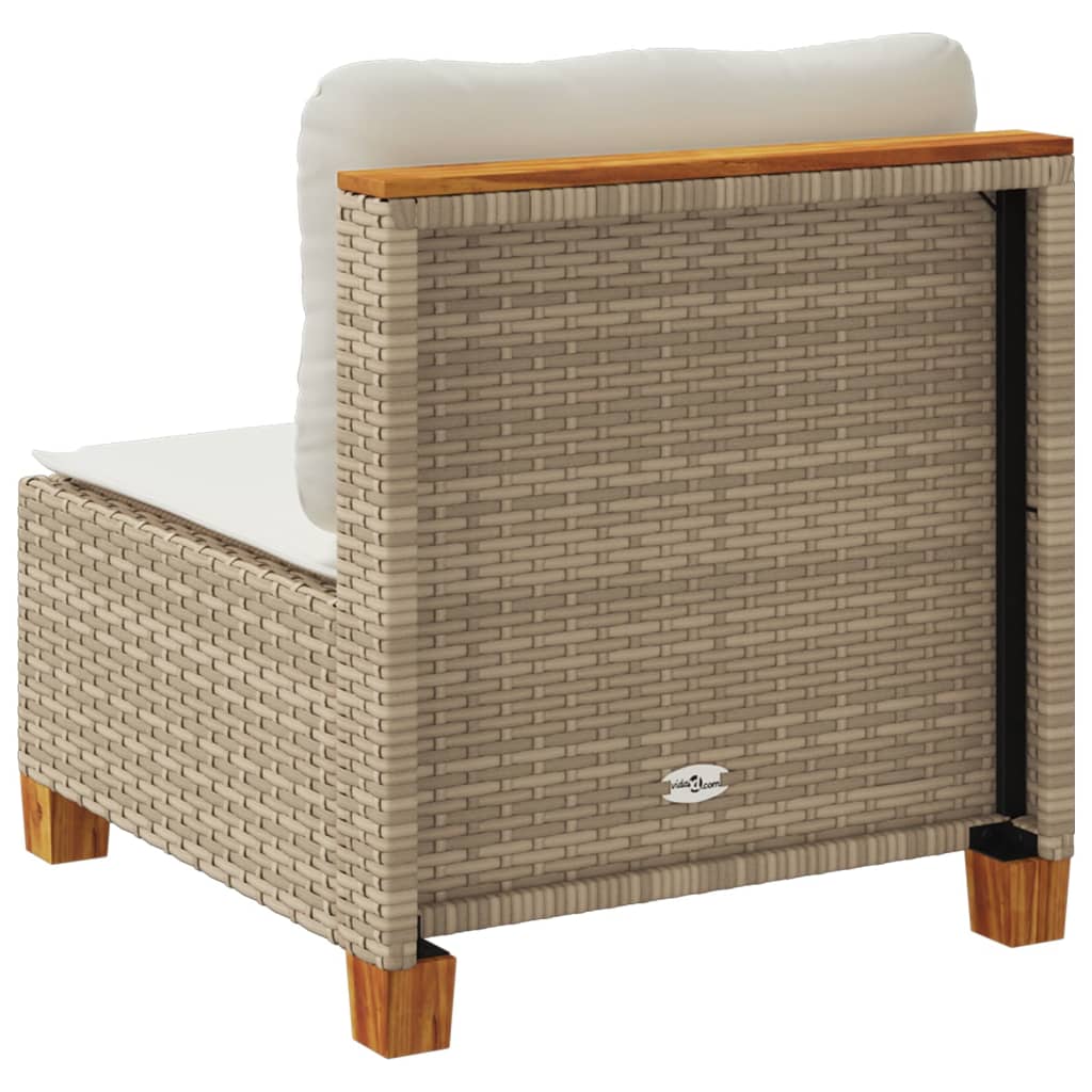 Canapé De Jardin Sans Accoudoirs Coussins Beige Résine Tressée Chêne Sonoma
