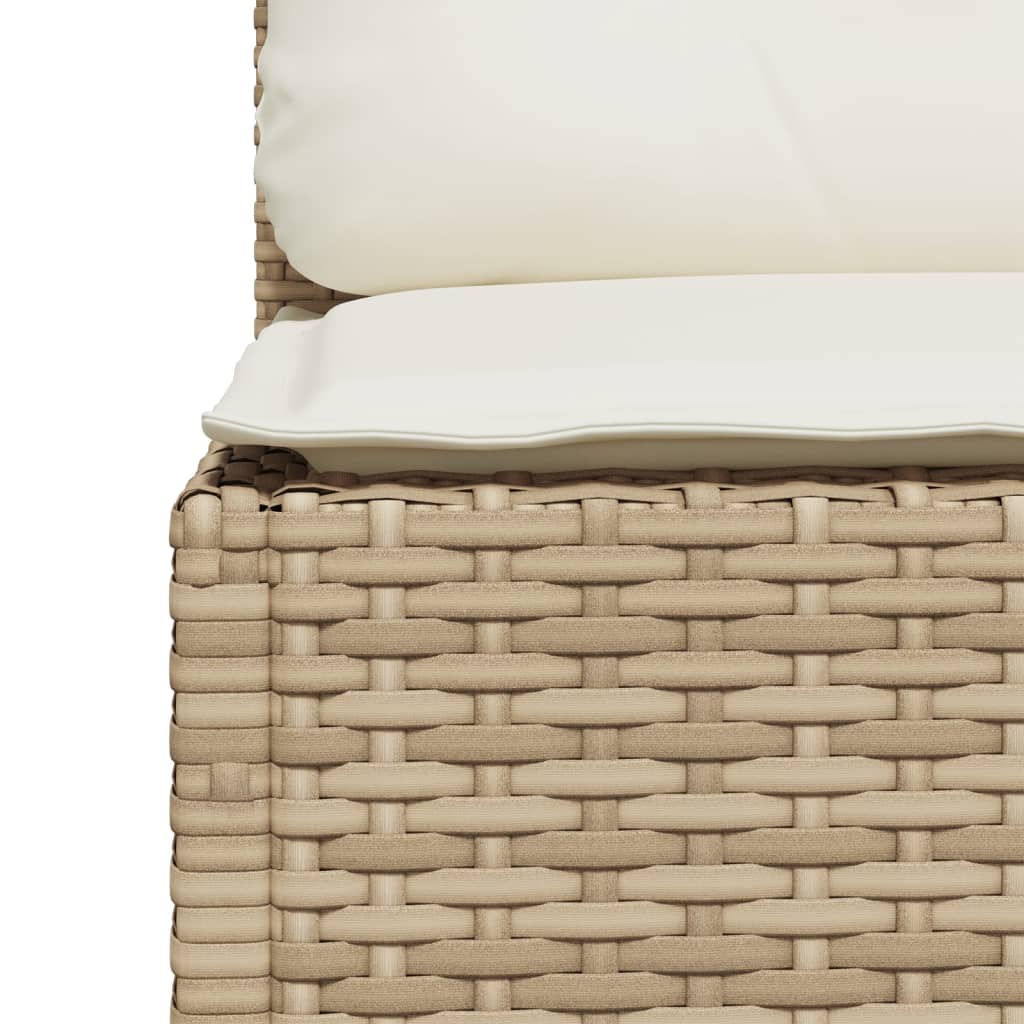 Canapé De Jardin Sans Accoudoirs Coussins Beige Résine Tressée Chêne Sonoma