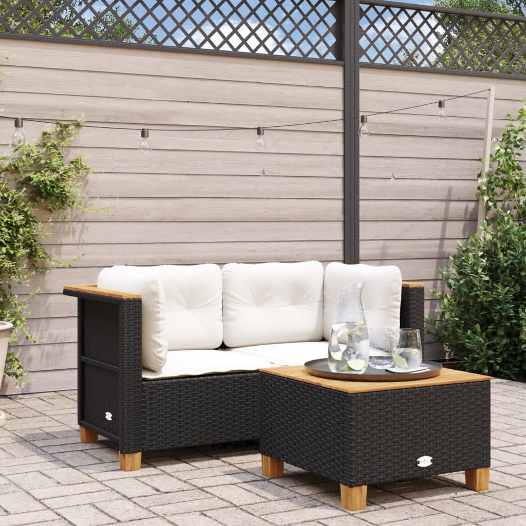 Canapé De Jardin Sans Accoudoirs Coussins Beige Résine Tressée