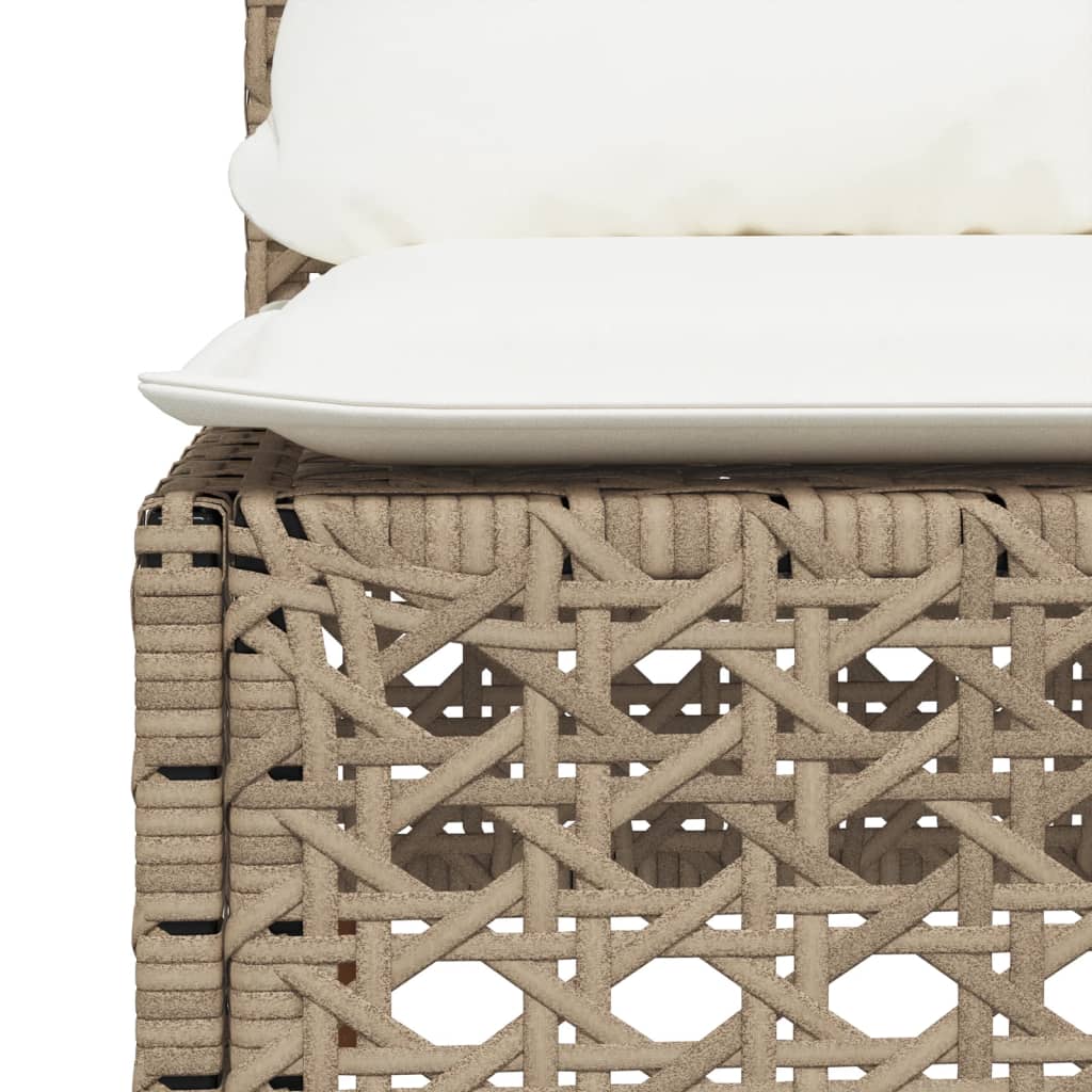 Canapé De Jardin Sans Accoudoirs Coussins Beige Résine Tressée