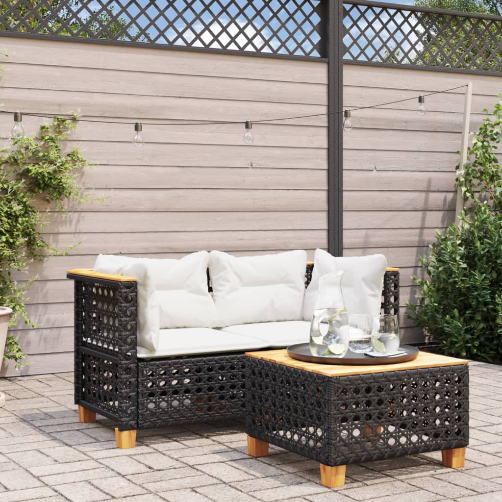 Canapé De Jardin Sans Accoudoirs Coussins Beige Résine Tressée