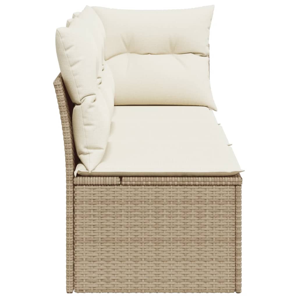 Canapé De Jardin Avec Coussins 3 Places Beige Résine Tressée