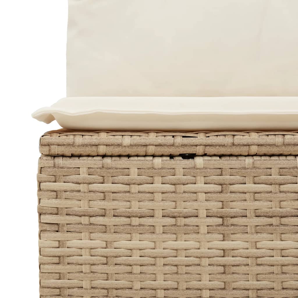 Canapé De Jardin Avec Coussins 3 Places Beige Résine Tressée