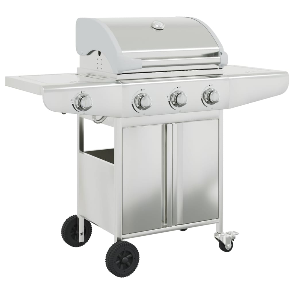 Barbecue Gril À Gaz Avec Argenté Acier Inoxydable