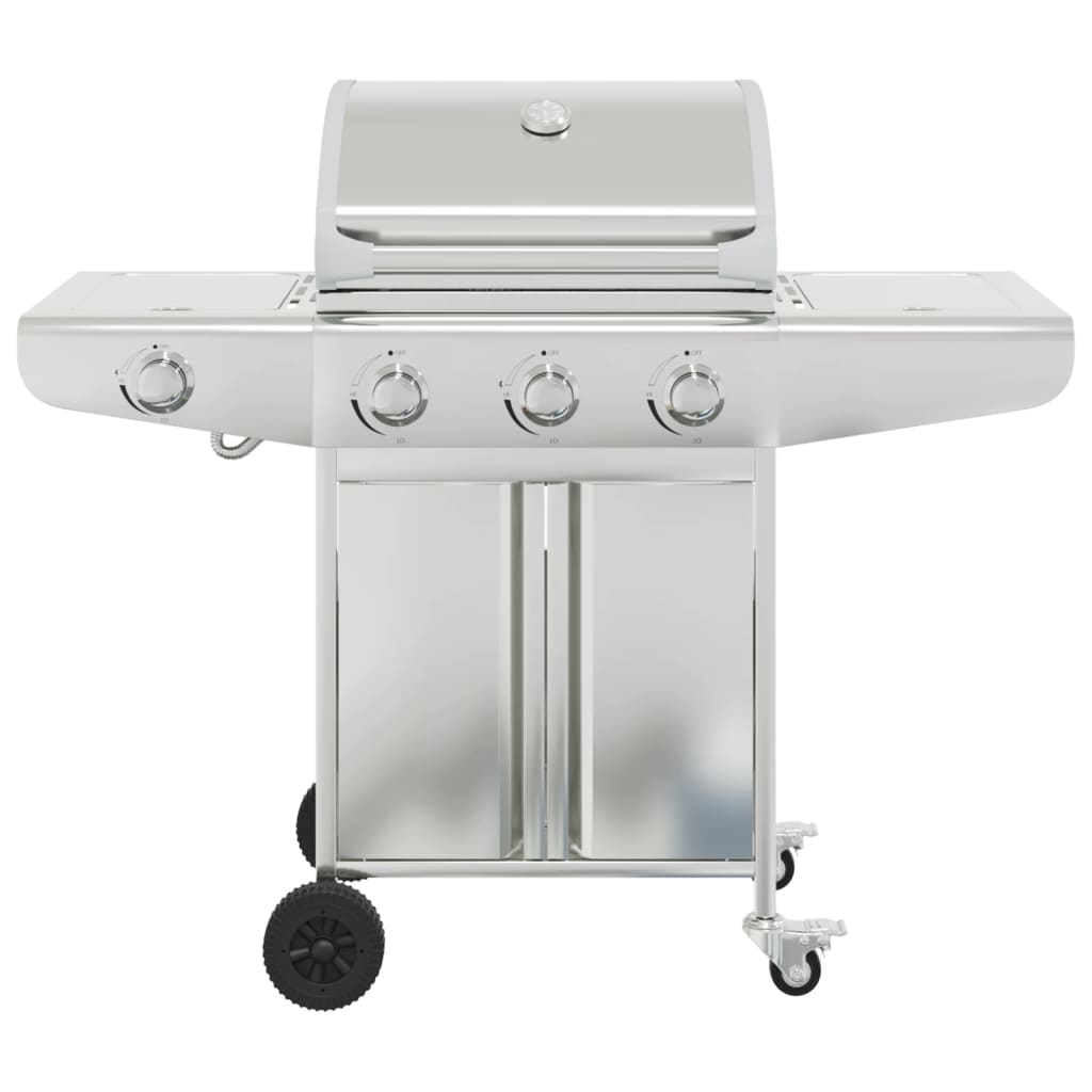 Barbecue Gril À Gaz Avec Argenté Acier Inoxydable