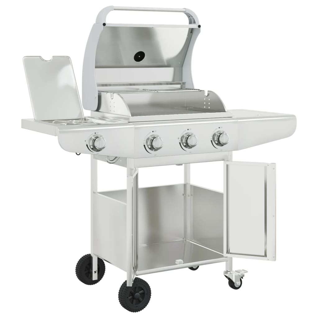 Barbecue Gril À Gaz Avec Argenté Acier Inoxydable