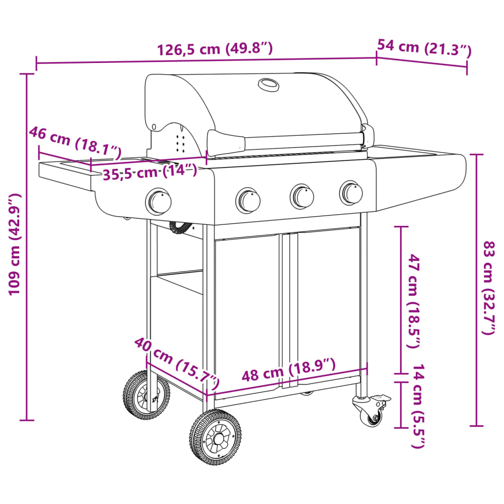 Barbecue Gril À Gaz Avec Argenté Acier Inoxydable