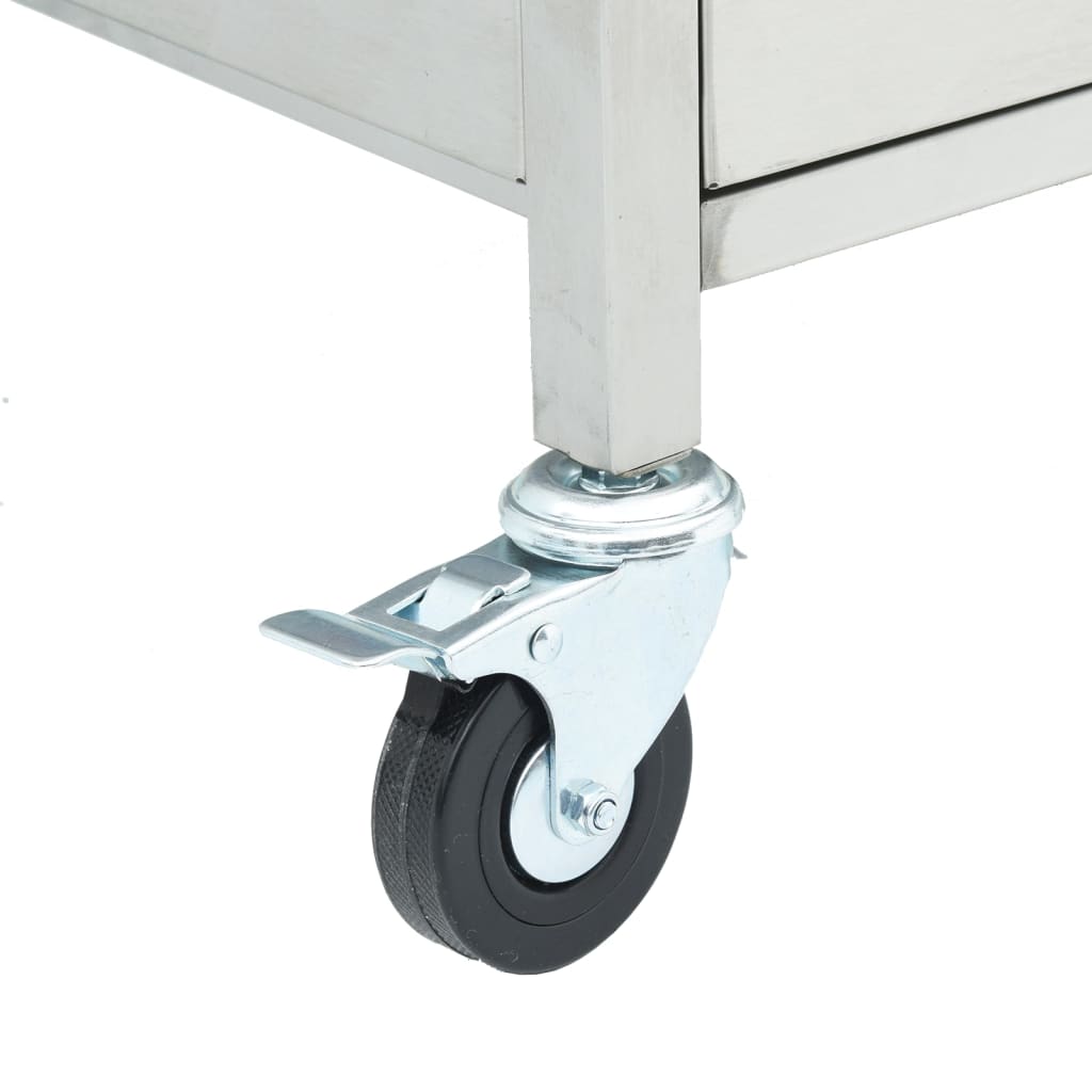 Barbecue À Gaz Avec 7 Brûleurs Argent Acier Inoxydable Chêne Marron