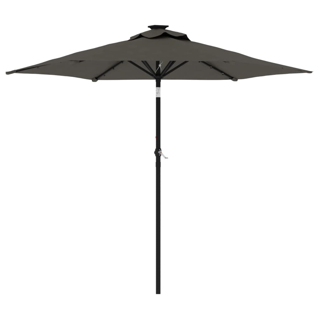 Parasol De Jardin Avec Mât En Acier Anthracite 225X225X212 Cm Anthracite Et Blanc