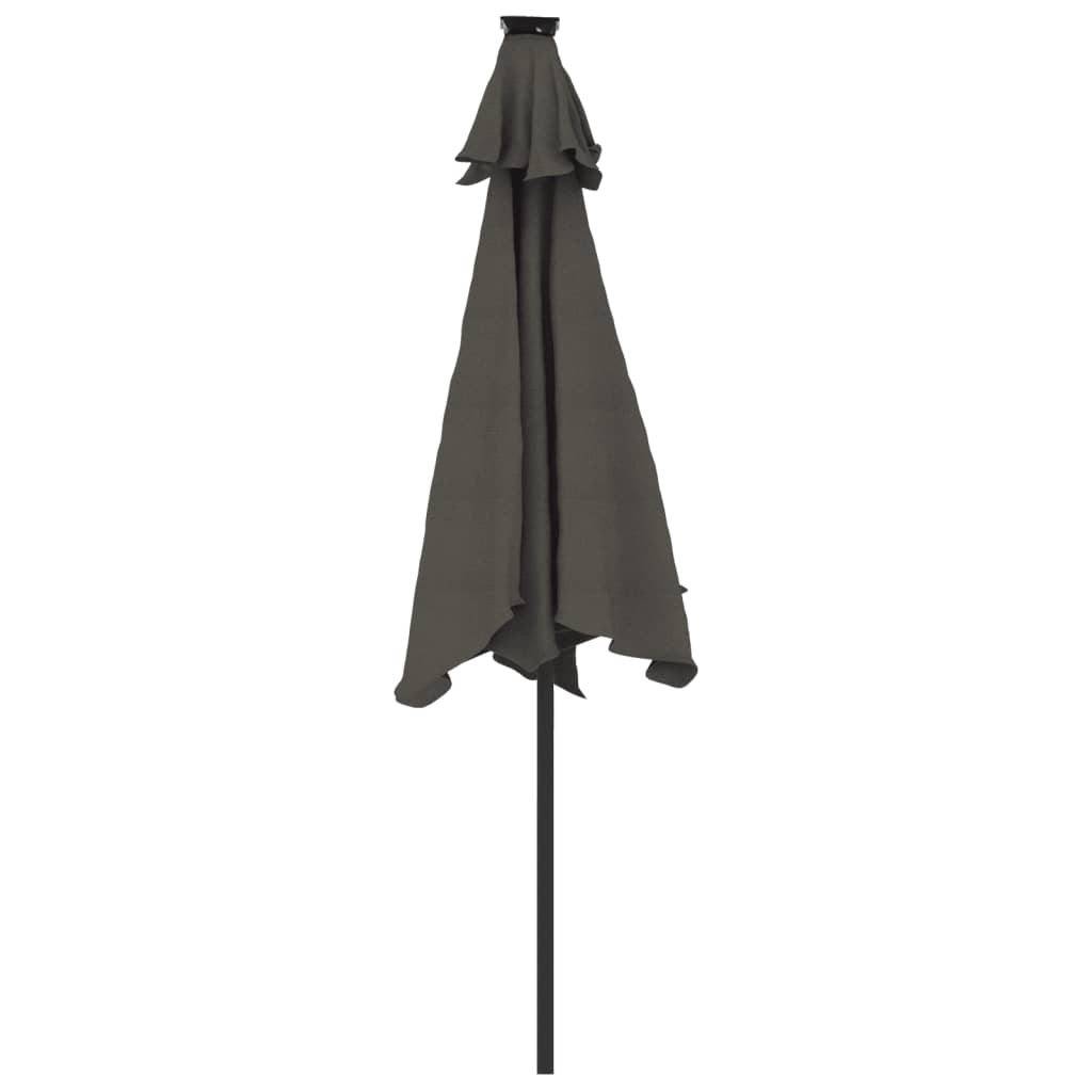Parasol De Jardin Avec Mât En Acier Anthracite 225X225X212 Cm Anthracite Et Blanc