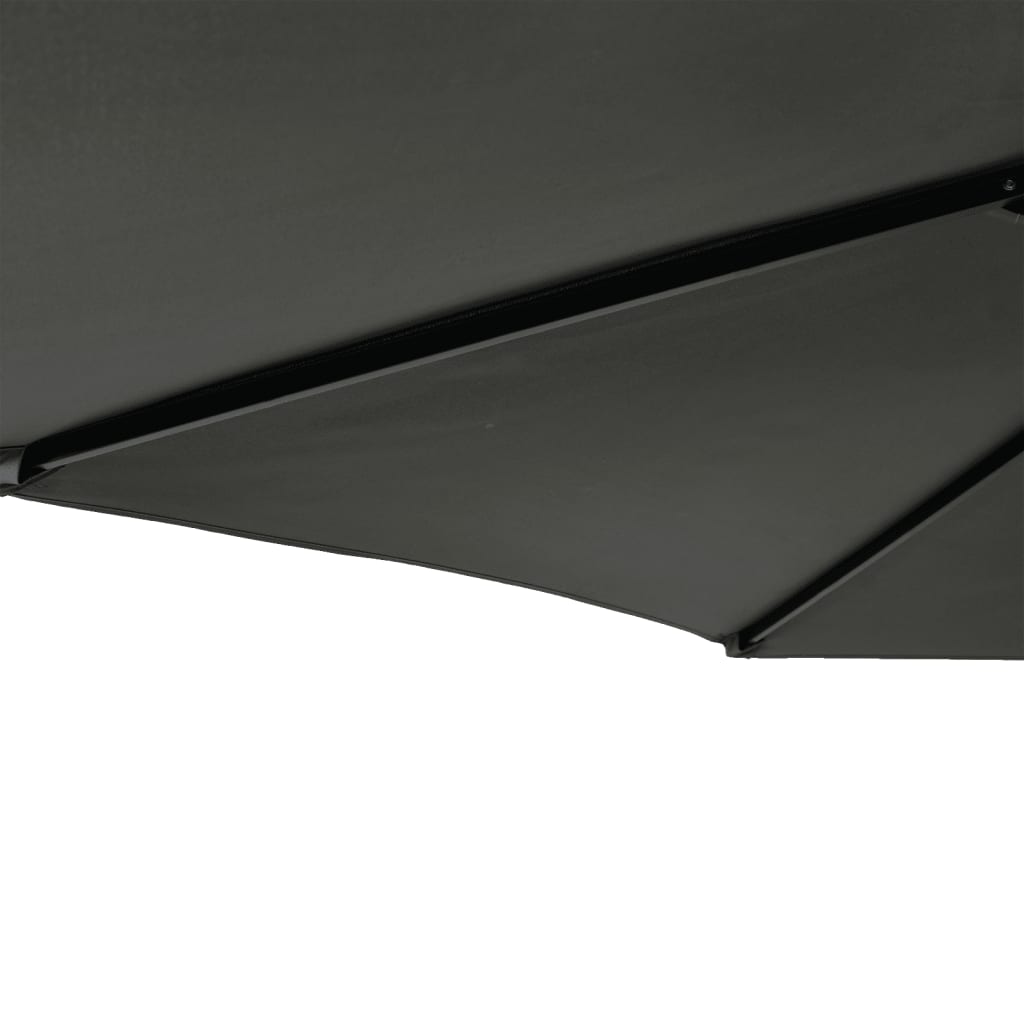 Parasol De Jardin Avec Mât En Acier Anthracite 225X225X212 Cm Anthracite Et Blanc