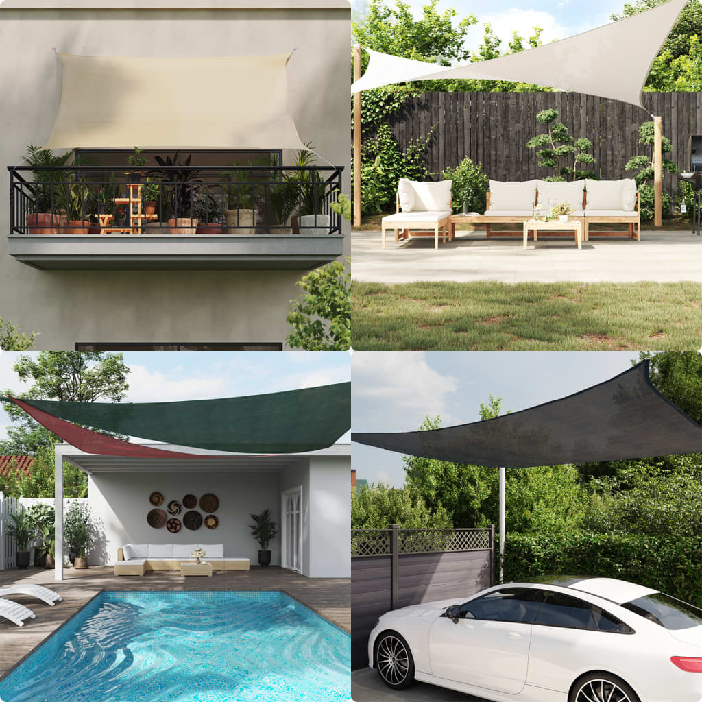 Voile D'ombrage 160 G/M² Triangulaire 4,5X4,5X4,5 M Pehd Gris Clair
