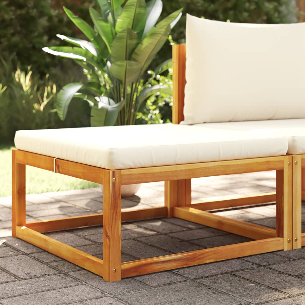 Canapé De Jardin Sans Accoudoirs Coussins Bois Massif D'acacia