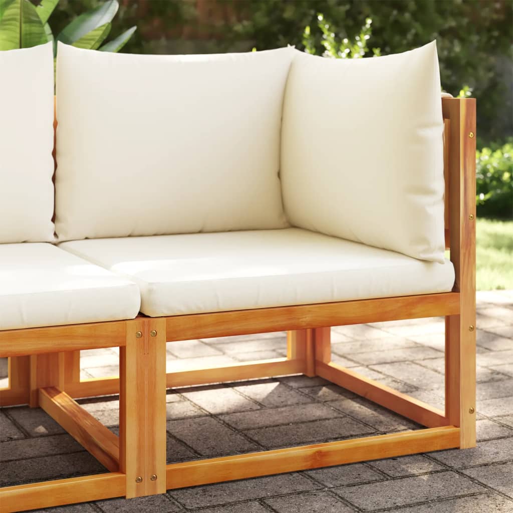 Canapé De Jardin Sans Accoudoirs Coussins Bois Massif D'acacia