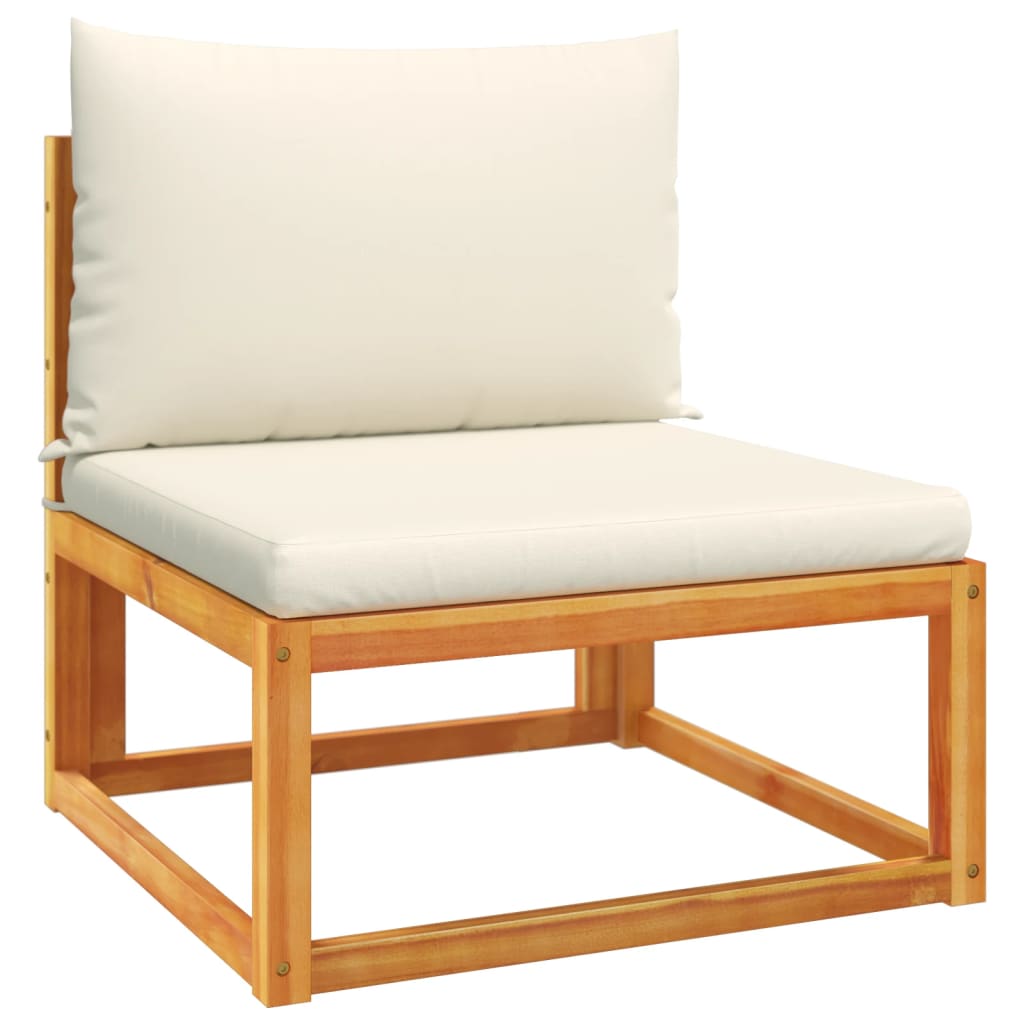 Canapé De Jardin Sans Accoudoirs Coussins Bois Massif D'acacia