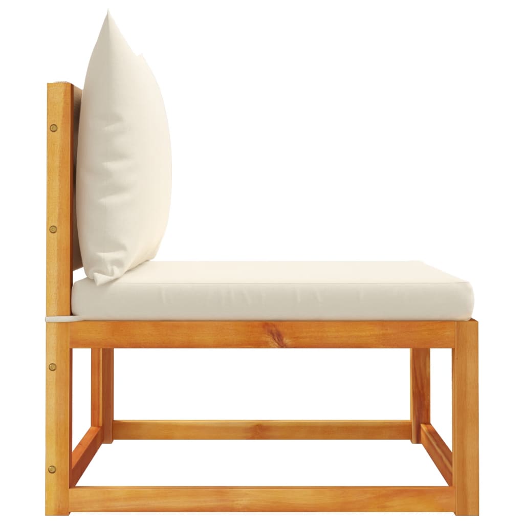 Canapé De Jardin Sans Accoudoirs Coussins Bois Massif D'acacia
