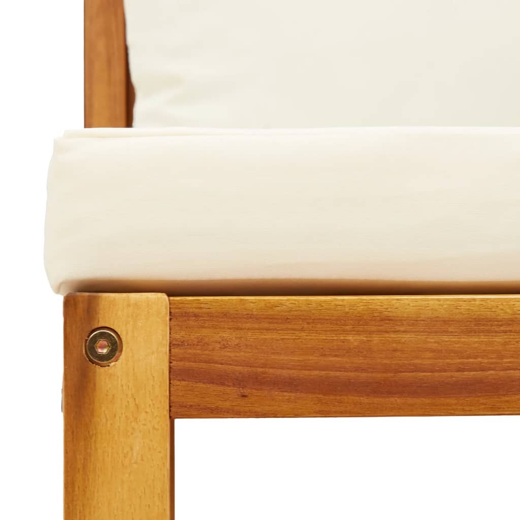 Canapé De Jardin Sans Accoudoirs Coussins Bois Massif D'acacia