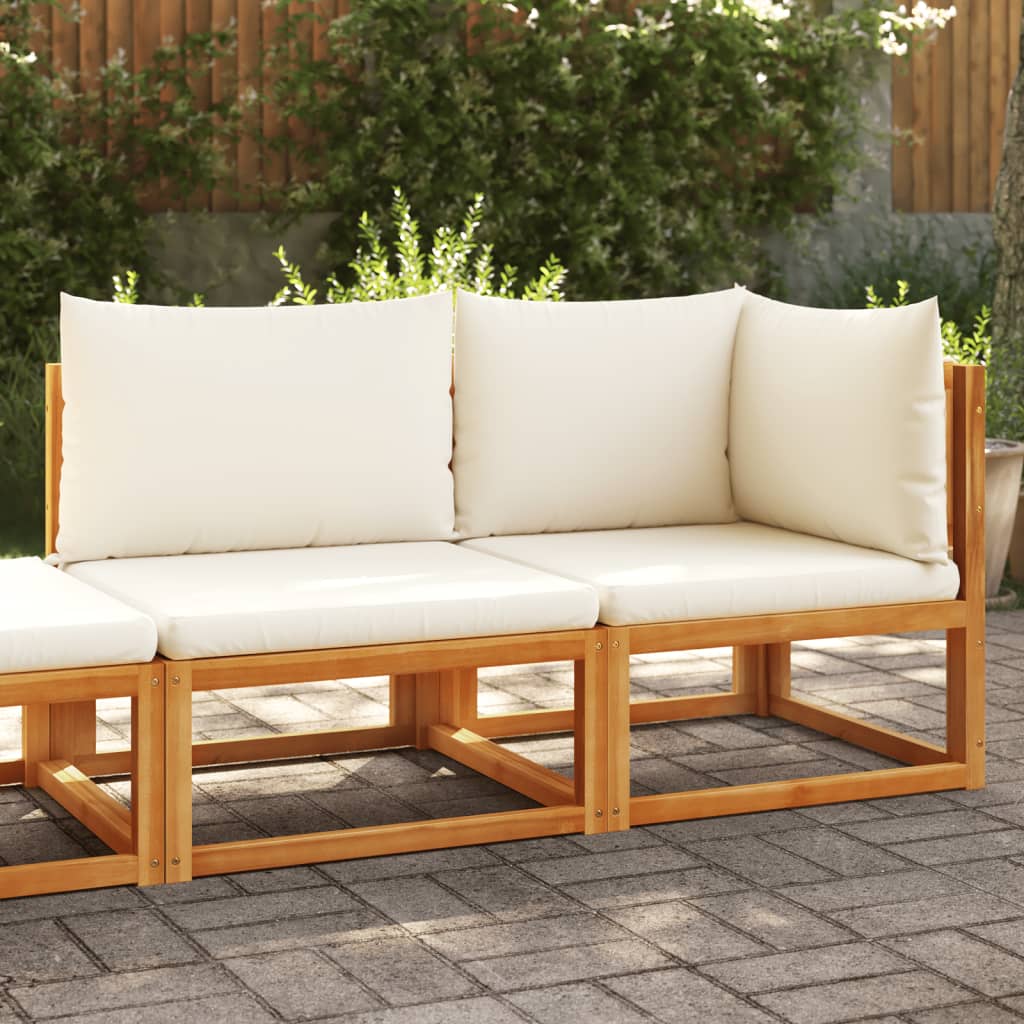 Canapé De Jardin Sans Accoudoirs Coussins Bois Massif D'acacia