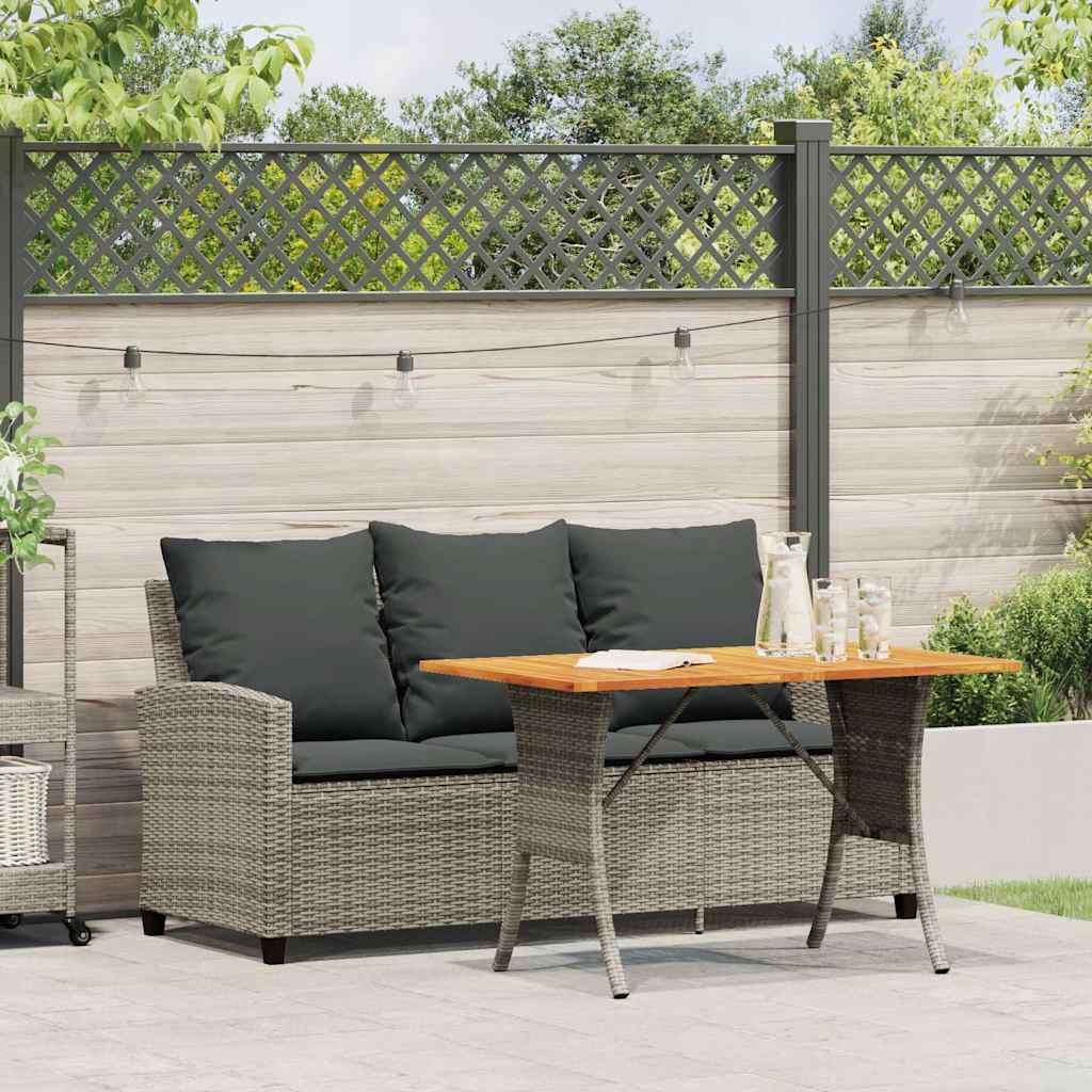 Canapé De Jardin 3 Places Coussins Et Table Résine Tressée
