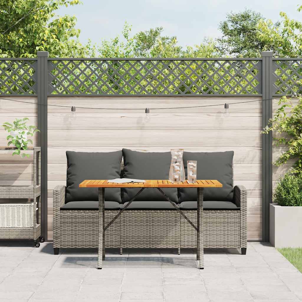 Canapé De Jardin 3 Places Coussins Et Table Résine Tressée