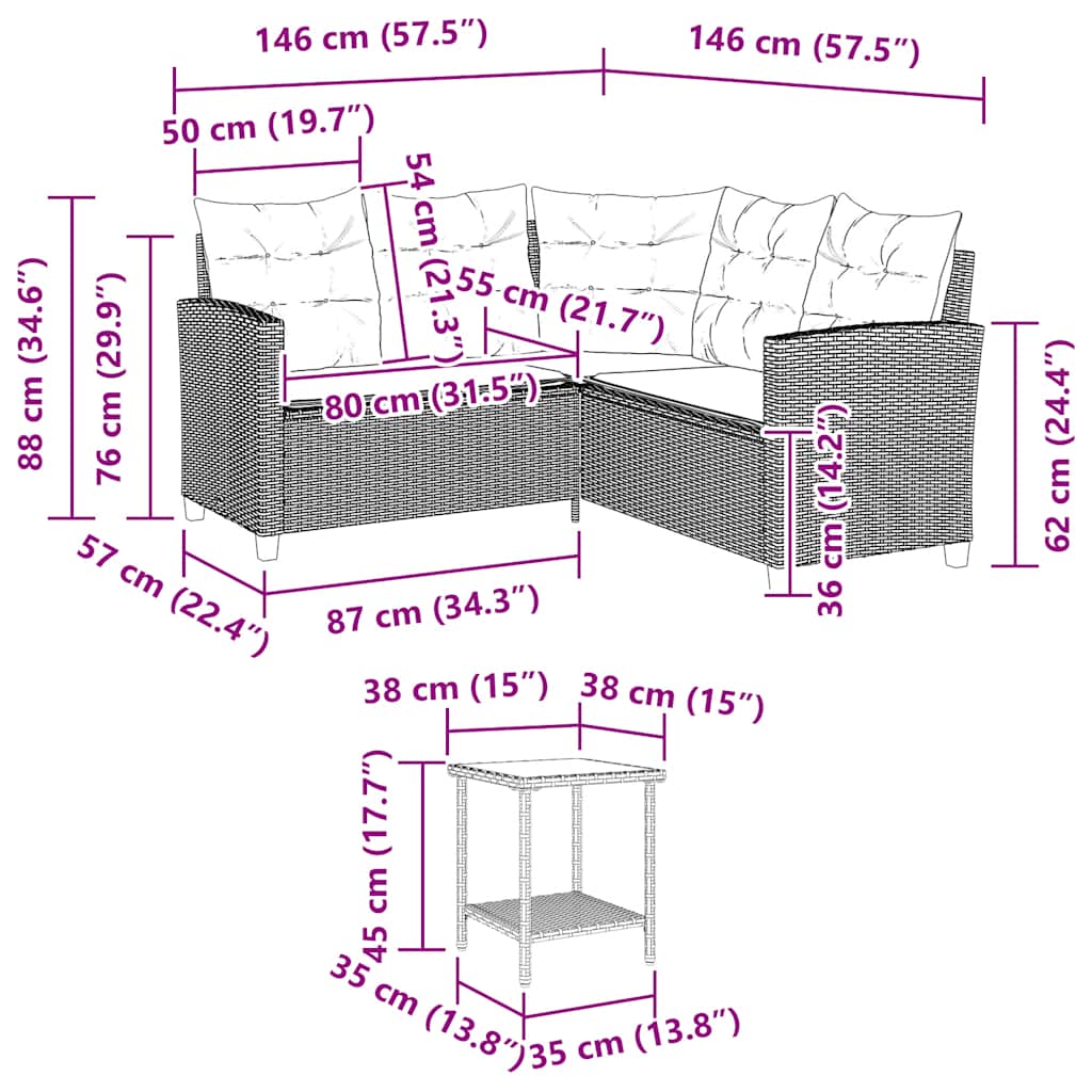 Canapé De Jardin Table Et Coussins En Forme De L