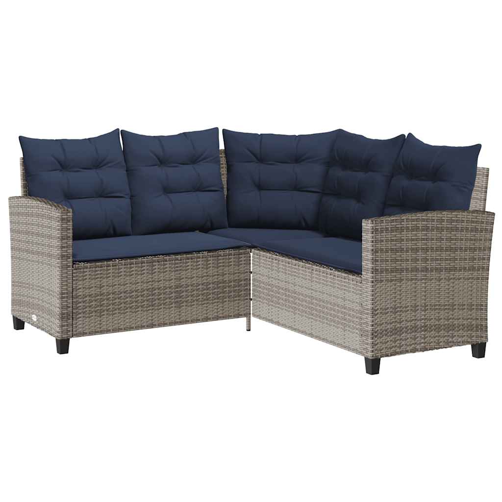 Canapé De Jardin Avec Table Et Coussins En Forme De L Gris Gris Foncé