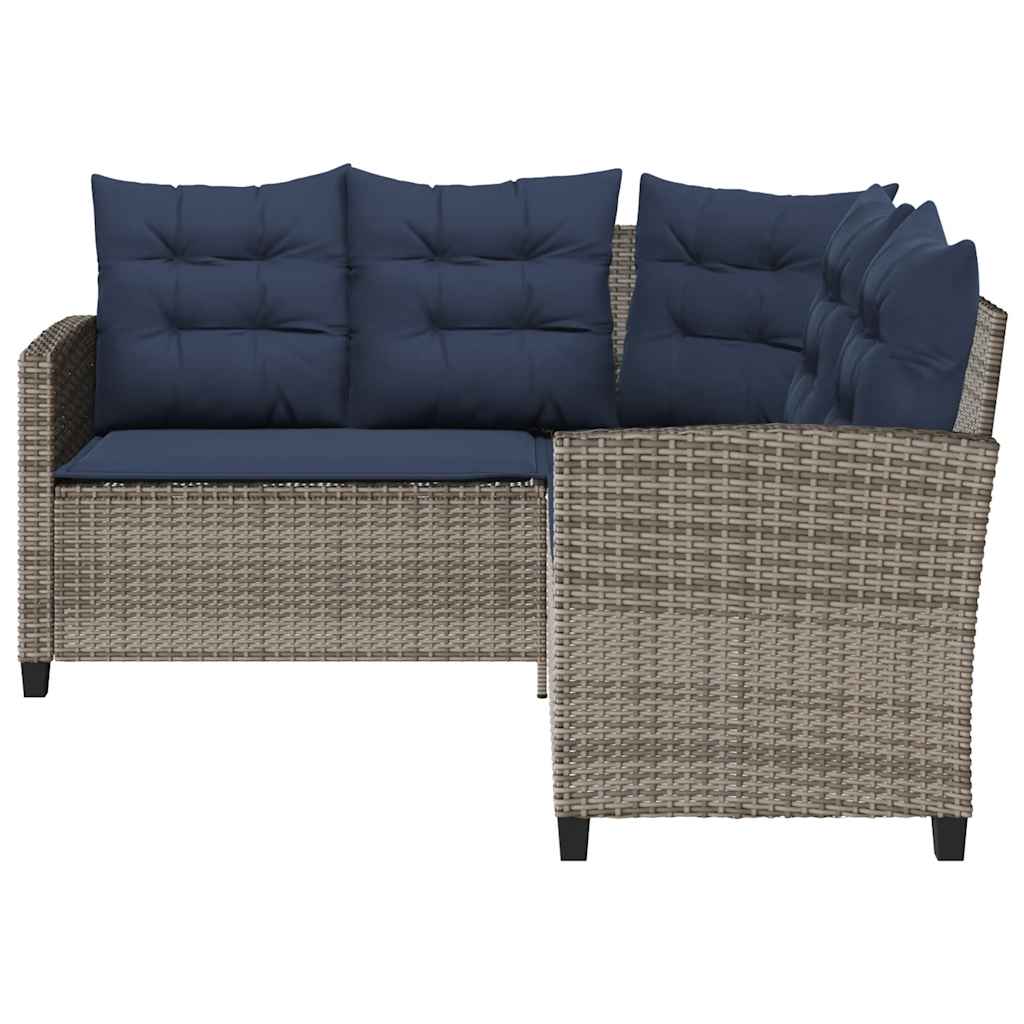 Canapé De Jardin Avec Table Et Coussins En Forme De L Gris Gris Foncé