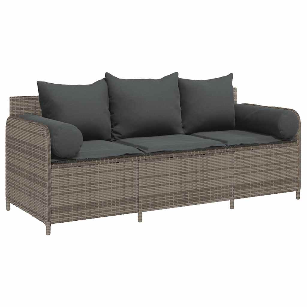 Canapé De Jardin Avec Coussins 3 Places Résine Tressée
