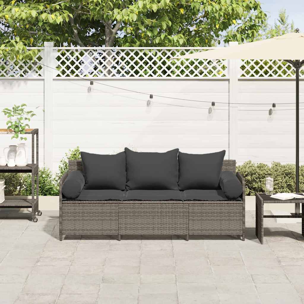 Canapé De Jardin Avec Coussins 3 Places Résine Tressée