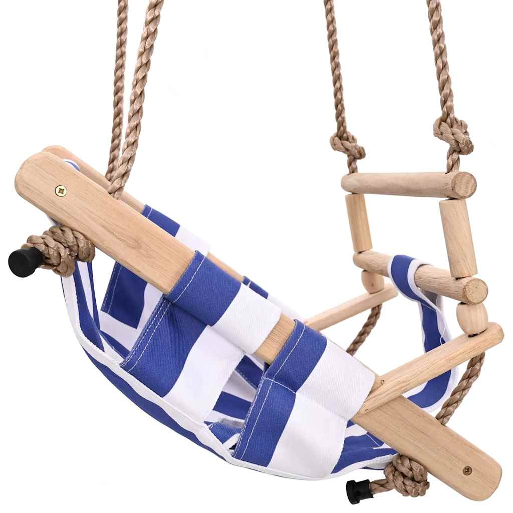 Balançoire Pour Bébé Avec Ceinture De Sécurité Coton Bois Bleu