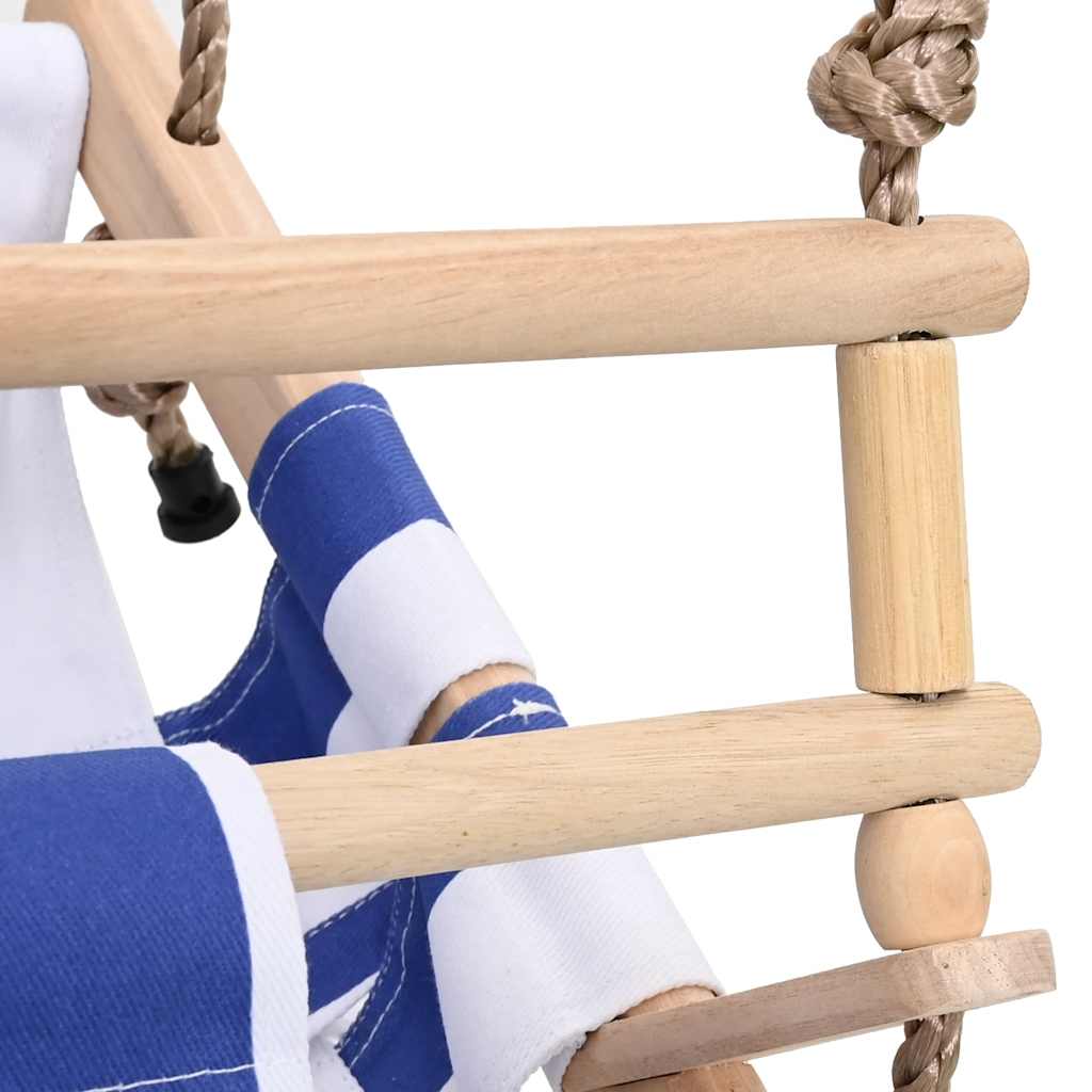 Balançoire Pour Bébé Avec Ceinture De Sécurité Coton Bois Bleu