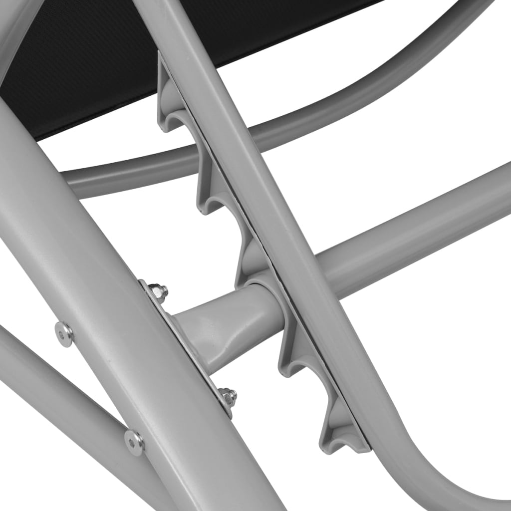 Chaises Longues Et Parasol Aluminium Noir