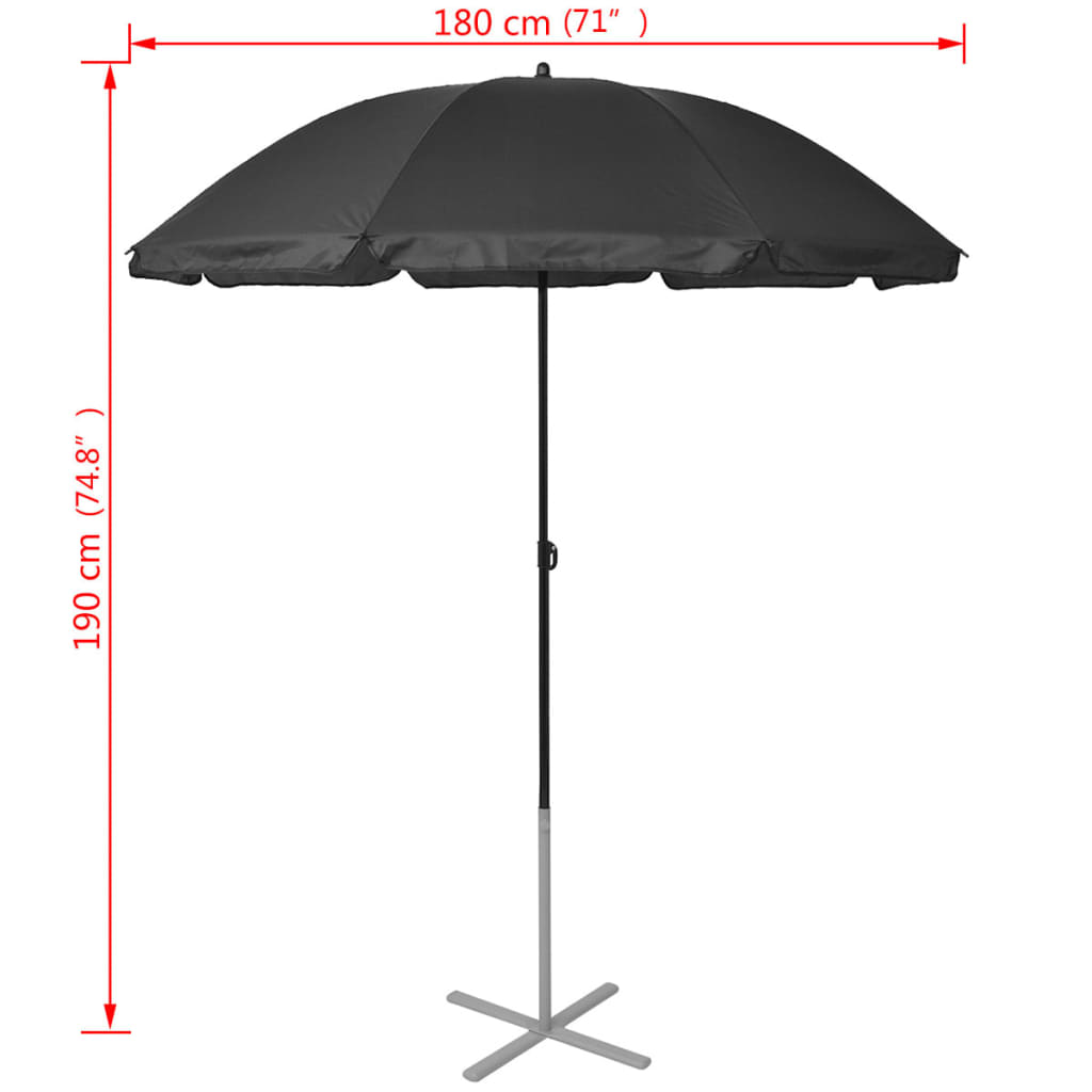 Chaises Longues Et Parasol Aluminium Noir