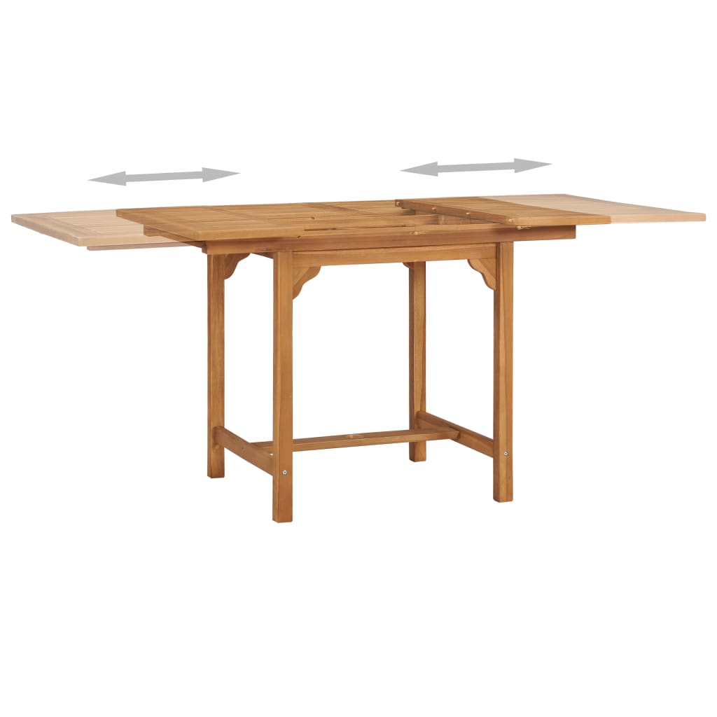 Table Extensible De Jardin (110-160)X80X75 Cm Teck Solide