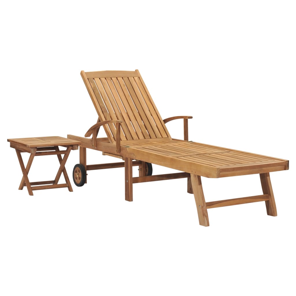 Chaise Longue Bois De Teck Solide