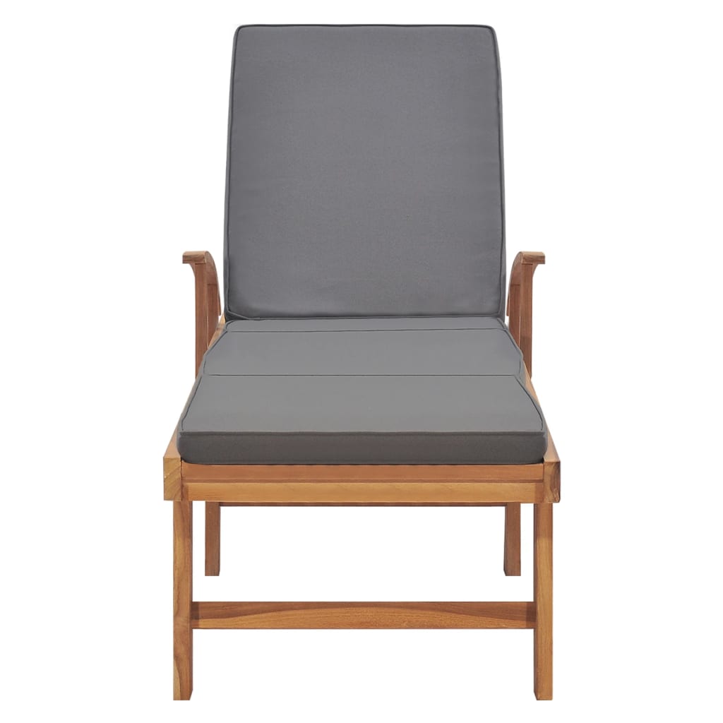 Chaise Longue Avec Coussin Bois De Teck Solide