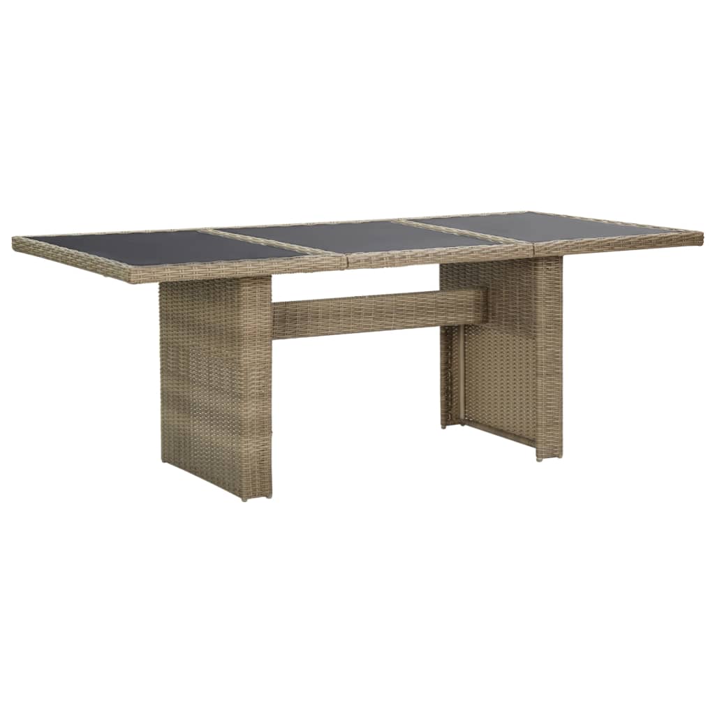 Table À Manger De Jardin Noir 200X100X74 Cm Résine Tressée