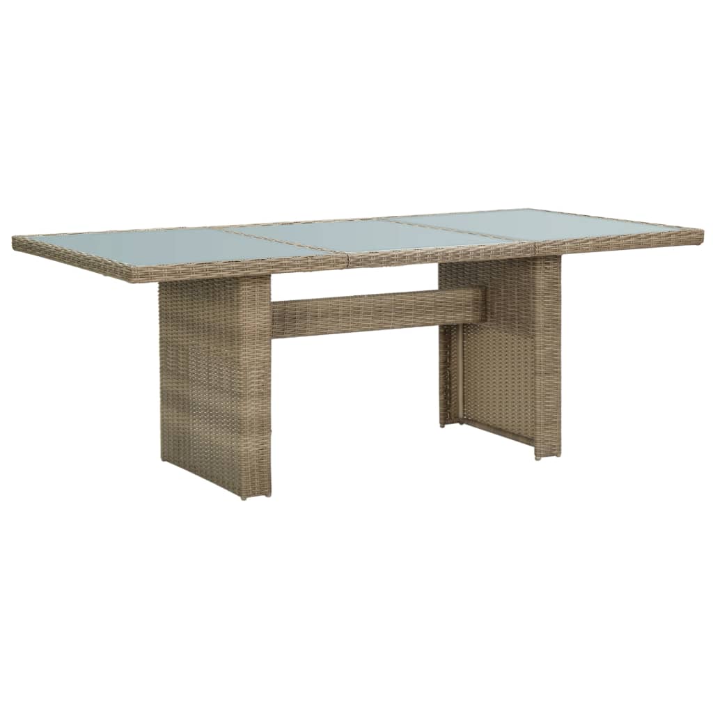 Table À Manger De Jardin Noir 200X100X74 Cm Résine Tressée