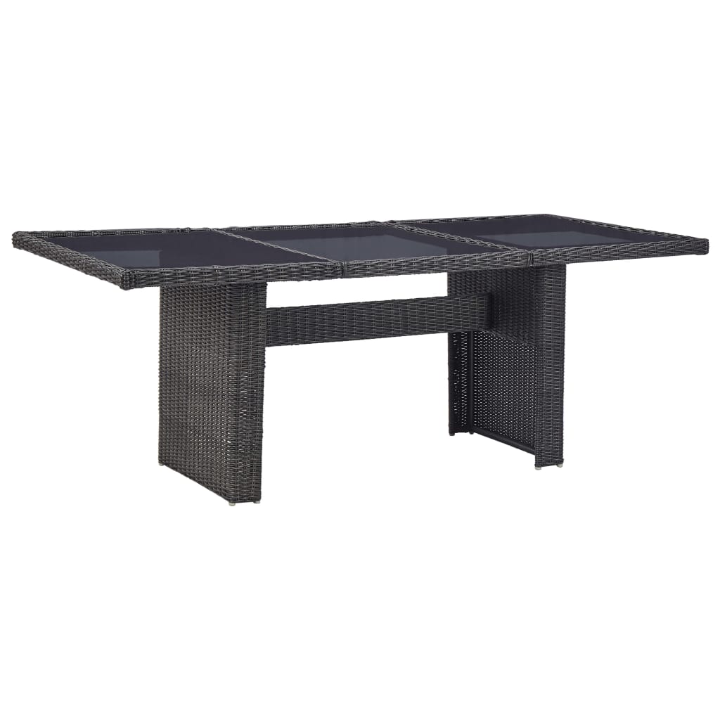 Table À Manger De Jardin Noir 200X100X74 Cm Résine Tressée