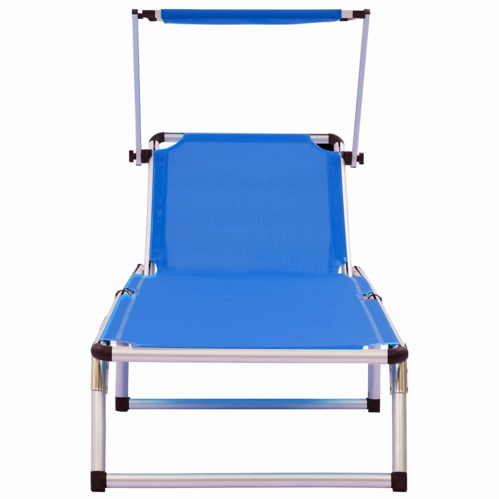 Chaises Longues Pliables Et Toit Lot De 2 Aluminium Textilène
