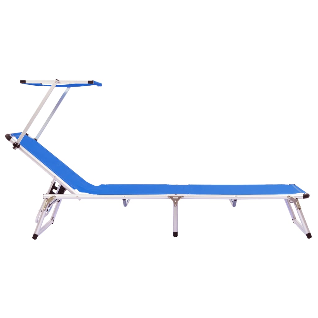 Chaises Longues Pliables Et Toit Lot De 2 Aluminium Textilène