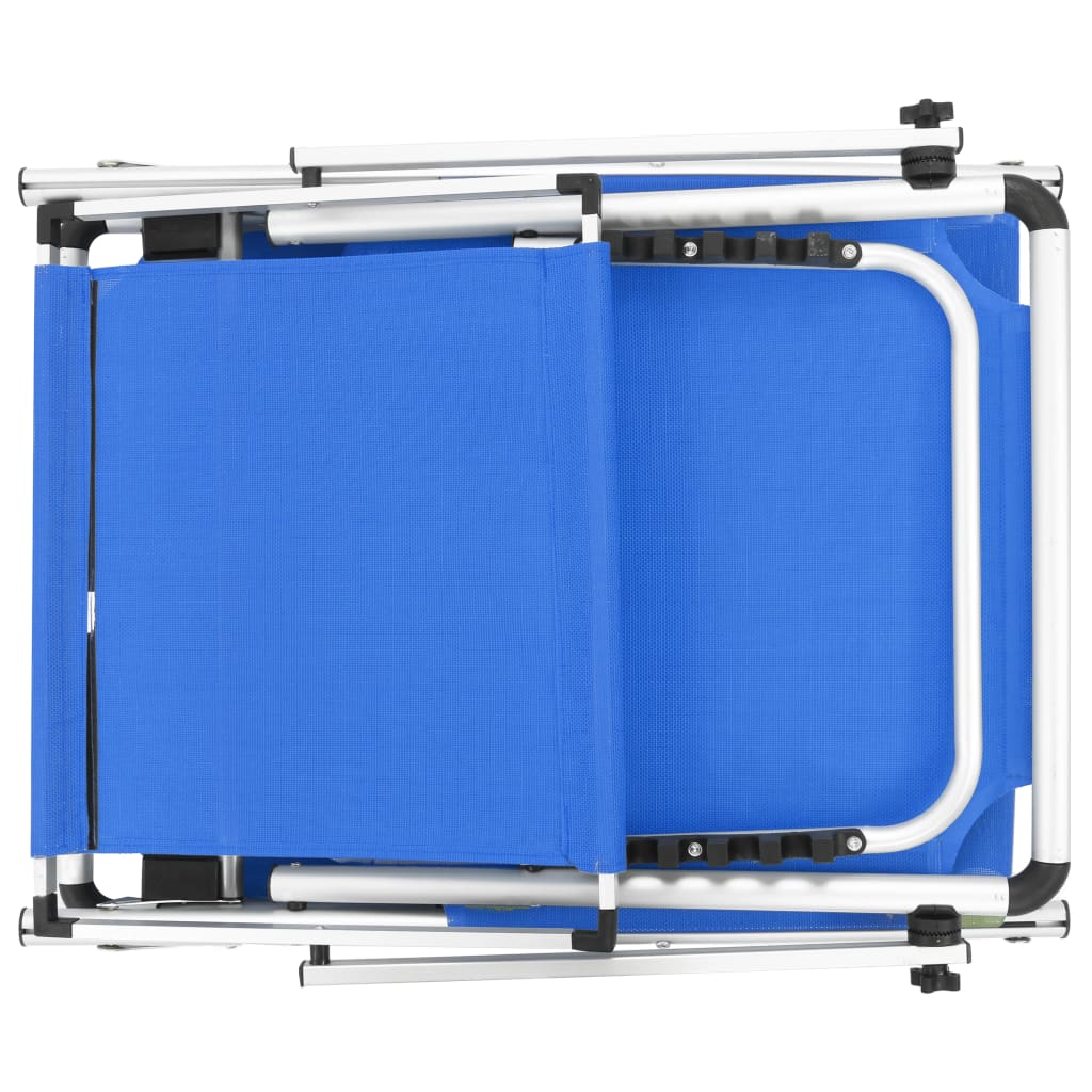 Chaises Longues Pliables Et Toit Lot De 2 Aluminium Textilène