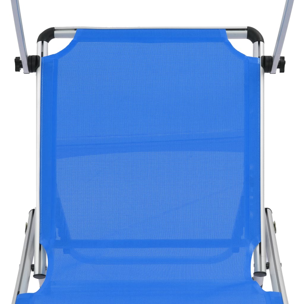 Chaises Longues Pliables Et Toit Lot De 2 Aluminium Textilène