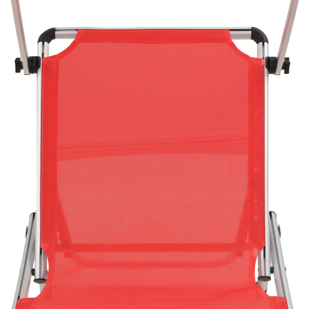 Chaises Longues Pliables Et Toit Lot De 2 Aluminium Textilène