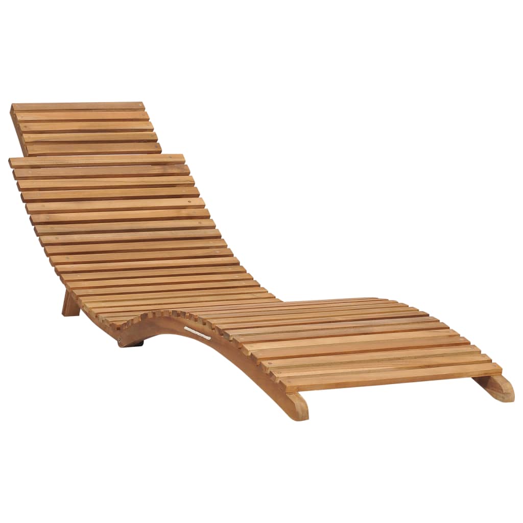 Chaise Longue Pliable Avec Table Bois De Teck Solide