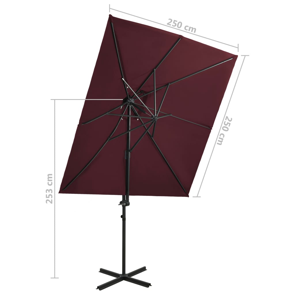 Parasol De Jardin En Porte-À-Faux À Double Toit