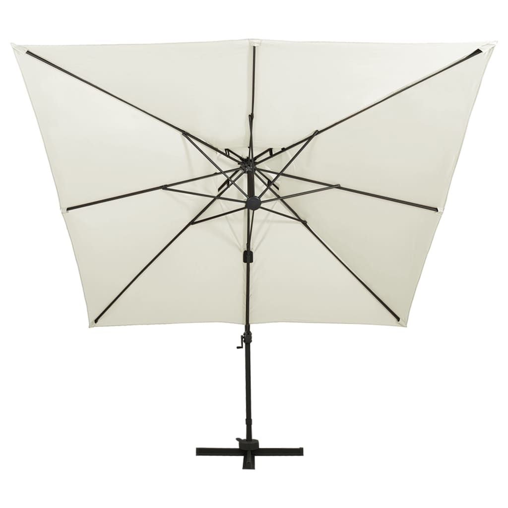 Parasol De Jardin En Porte-À-Faux Avec Double Toit Sable