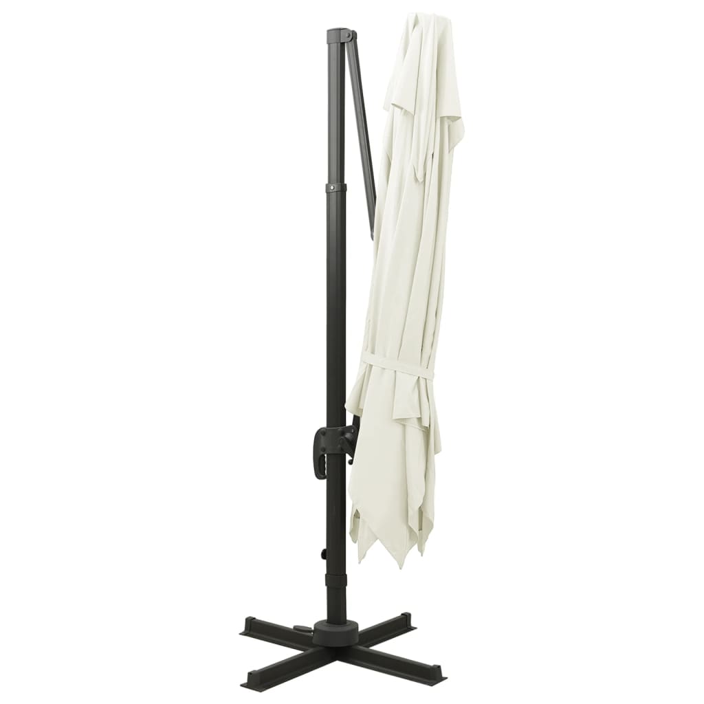 Parasol De Jardin En Porte-À-Faux Avec Double Toit Sable